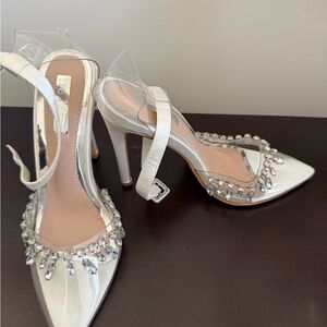 Elegant White jeweled Women's Heels